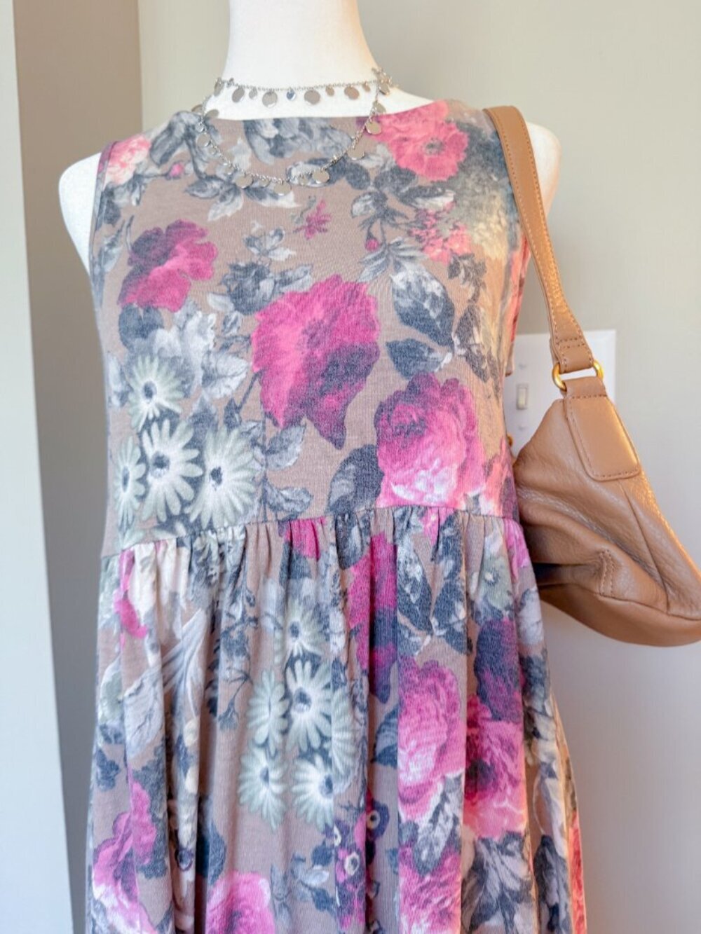 Emerald Floral Tank Sundress – Size Medium - Picture 4 of 8